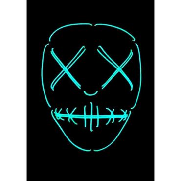 Masque néon bouche et yeux cousus - Cauchemar - Nightmare