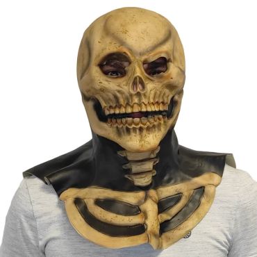 Un terrifiant masque de squelette avec cou pour Halloween | jourdefete.com