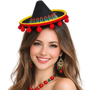 Mini sombrero mexicain décoratif pour fête à thème | jourdefete.com