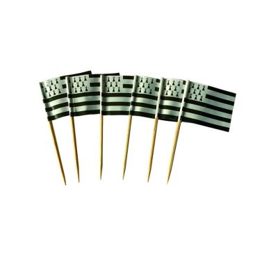 24 pics cure-dents drapeau breton