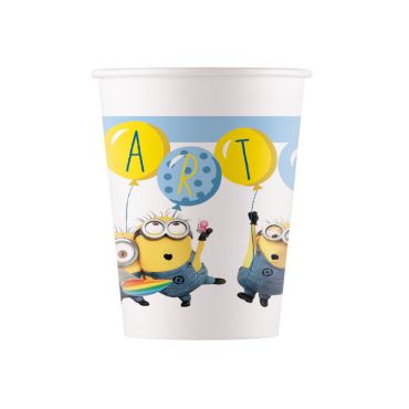 gobelets-carton-minions-avec-ballon-25cl|jourdefete.com
