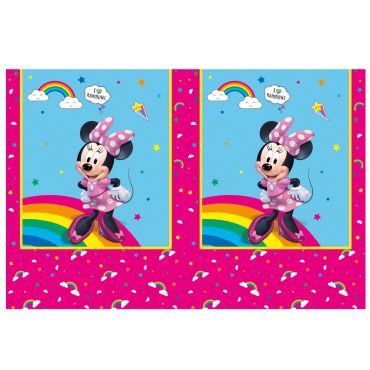 Nappe d’anniversaire avec Minnie Mouse et arc-en-ciel | jourdefete.com