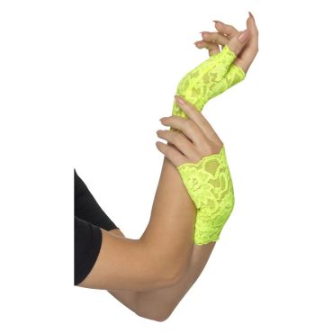 Mitaines en dentelle vert fluo pour vos soirées | jourdefete.com