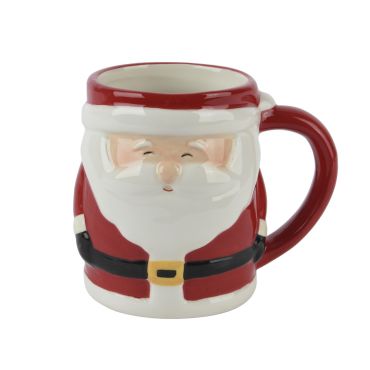 Mug en céramique en forme de Père Noël rouge et blanc | jourdefete.com