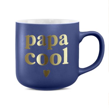 Mug mat bleu avec inscription “Papa Cool” dorée | jourdefete.com