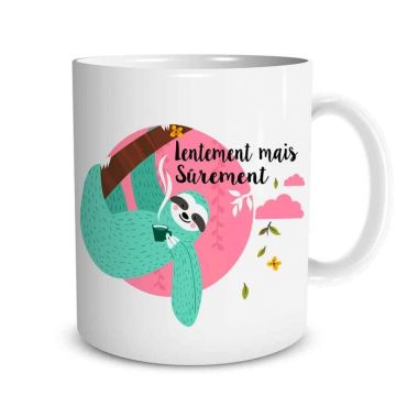 Mug Paresseux - Lentement mais Surement | jourdefete.com