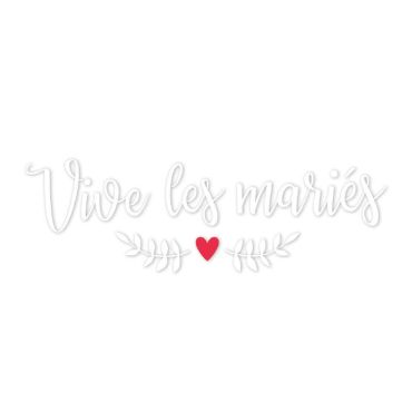Sticker à coller sur le pare-brise arrière de la voiture des mariés | jourdefete.com