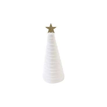 Arbre de Noël décoratif en velours vert ou blanc avec étoile dorée | jourdefete.com