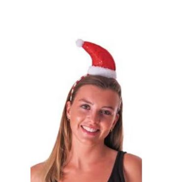 Serre-Tête Bonnet Père Noël avec Sequins Rouge|JOURDEFETE.COM