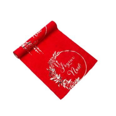 chemindetable-suedine-velours-rouge-noel-joyeux-or|JOURDEFETE.COM