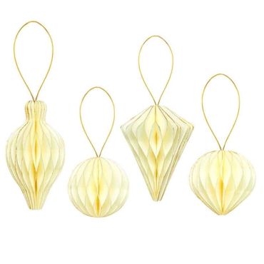 Suspensions papier ivoire pour décoration de Noël | jourdefete.com Suspensions papier ivoire pour décoration de Noël | jourdefete.com