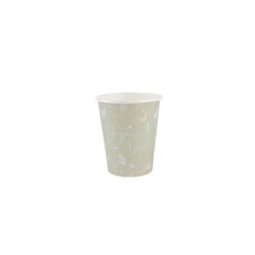 8 Gobelets en carton - Noël Botanic Vert Sauge