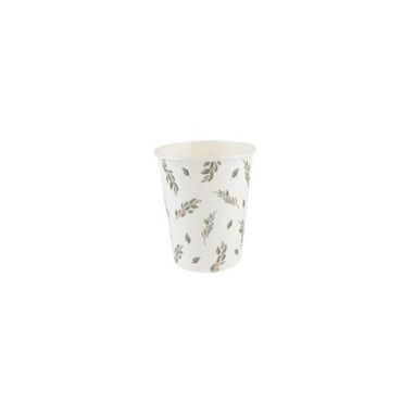 8 Gobelets Tradi Chic Blanc, Rouge, Vert et Or 255 ml