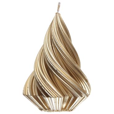 Bougie Sapin Élégant Doré décorative pour Noël et fêtes | jourdefete.com