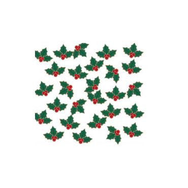 confettis de table en carton houx de Noël