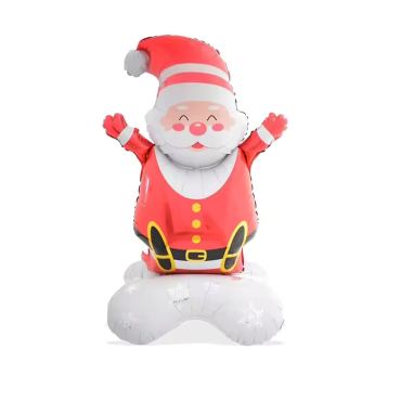 Ballon aluminium Père Noël sur pieds 110x65x45 cm décor de Noël géant | jourdefete.com