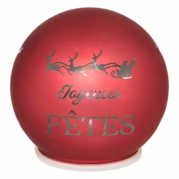 Boule Joyeuses Fêtes Noël Enchanté rouge 12 cm, décoration de sapin élégante et festive | jourdefete.com Boule Joyeuses Fêtes Noël Enchanté rouge 12 cm, décoration de sapin élégante et festive | jourdefete.com