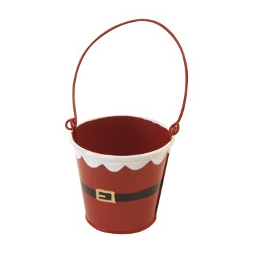Seau décoratif rouge ceinture du Père Noël en métal | jourdefete.com Seau décoratif rouge ceinture du Père Noël en métal | jourdefete.com