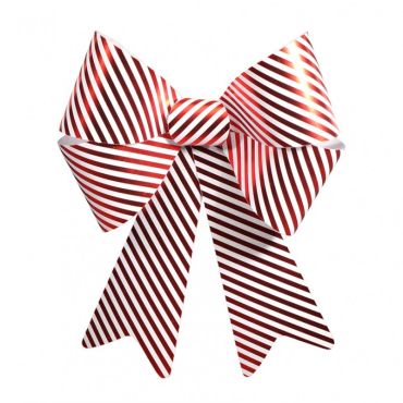 Nœud à rayures rouges et blanches pour décoration de Noël | jourdefete.com