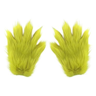 Gants en fourrure verte The Grinch pour déguisement | jourdefete.com