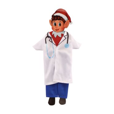 Déguisement docteur pour lutin farceur de Noël – blouse blanche et pantalon bleu | jourdefete.com