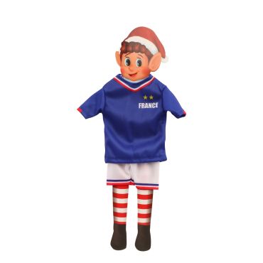 Déguisement footballeur France pour lutin farceur, maillot bleu deux étoiles et short blanc | jourdefete.com