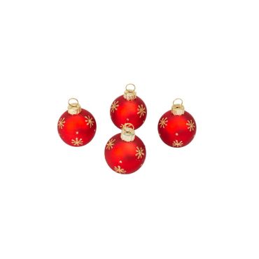 4 marque places boules de noel rouge et pailettes or | jourdefete.com
