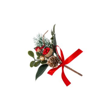 branche de sapin enneigé et nœud rouge | jourdefete.com