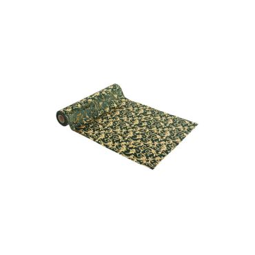 chemin de table velours vert sapin et arabesque or | jourdefete.com