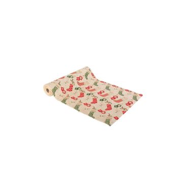 chemin de table bottes de noël en velours crème et paillettes | jourdefete.com