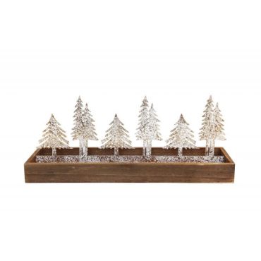 centre de table scène de la forêt en bois et métal | jourdefete.com