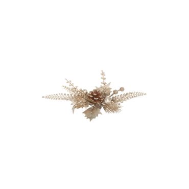 décoration de feuillages et pomme de pin or et à paillettes | jourdefete.com