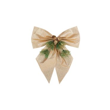 grand nœud champagne paillettes pomme de pin de 28 cm | jourdefete.com