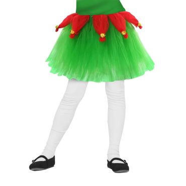 Tutu d’elfe enfant vert et rouge pour déguisement de Noël | jourdefete.com
