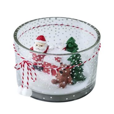 bougie dans un pot paysage de noël | jourdefete.com