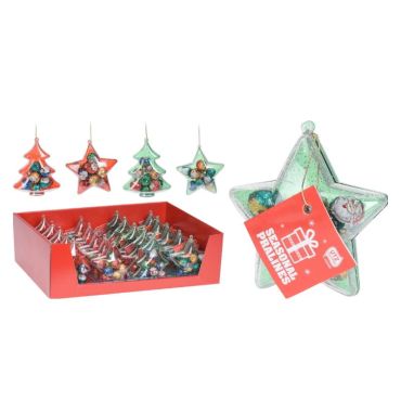 boite plastique etoile ou sapin avec chocolats de noel | jourdefete.com