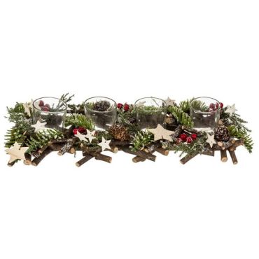 bûche de 4 photophores noël traditionnel | jourdefete.com