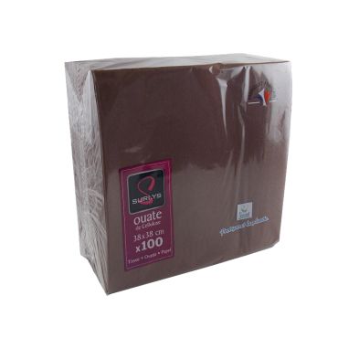 100 Serviettes Ouate de Cellulose Chocolat