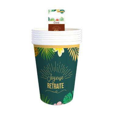 Pack de 6 gobelets - Joyeuse Retraite | jourdefete.com