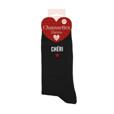 Une paire de chaussettes noires à offrir à votre chéri pour la Saint-Valentin | jourdefete.com
