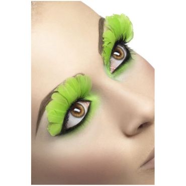 Paire de faux cils plumes verts néon | jourdefete.com Paire de faux cils plumes verts néon | jourdefete.com
