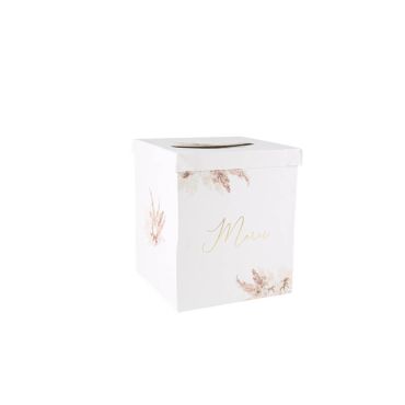 Urne Merci - Collection Pampas, Fleurs de Coton et Or