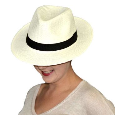 Panama en papier tressé en ivoire pour adulte - 58 cm | jourdefete.com Panama en papier tressé en ivoire pour adulte - 58 cm | jourdefete.com