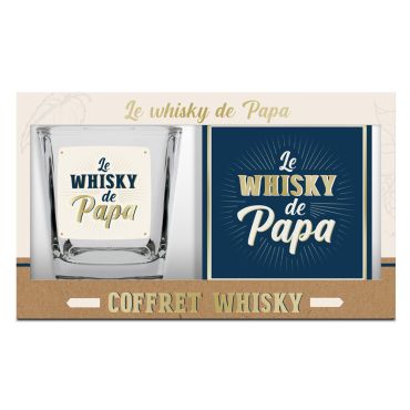 Coffret whisky papa avec verre personnalisé "Le Whisky de Papa" | jourdefete.com