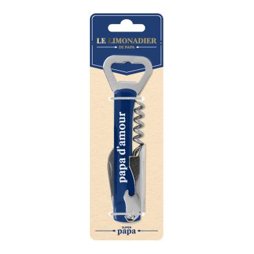 Limonadier multifonction bleu avec inscription papa d'amour dans son emballage cartonné pour la fête des pères | jourdefete.com
