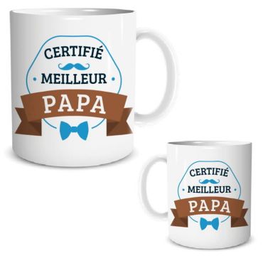 Mug certifié meilleur papa | jourdefete.com