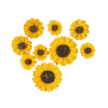 Assortiment de tournesols en papier jaune 9 pièces – déco lumineuse et festive | jourdefete.com