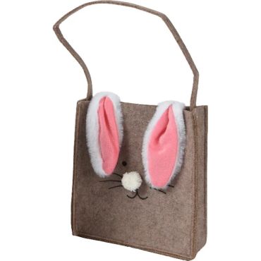 Sac en forme de lapin en feutrine - Pâques - 17 x 34 x 5 cm