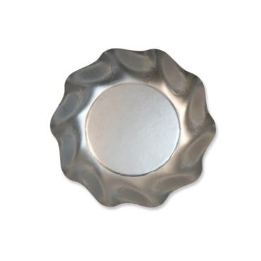 Paquet de 10 assiettes cocktail - en carton argenté  | jourdefete.com