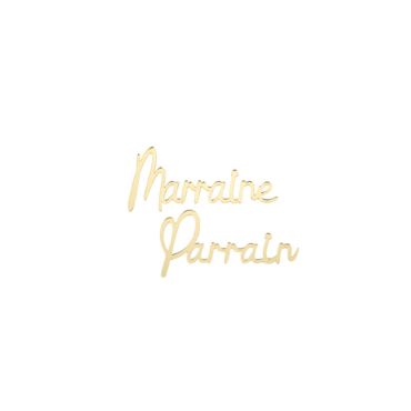 2 Décorations de table - Parrain et Marraine - Plexi Or